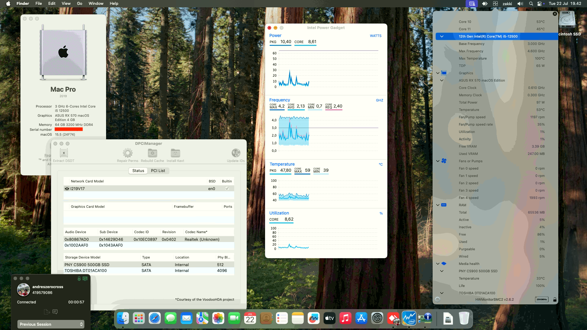 Success Hackintosh macOS Sequoia 15.5 Build 24F74 in MSI Pro B660M-E DDR4 + Intel Core i5 12500 + Asrock RX 570